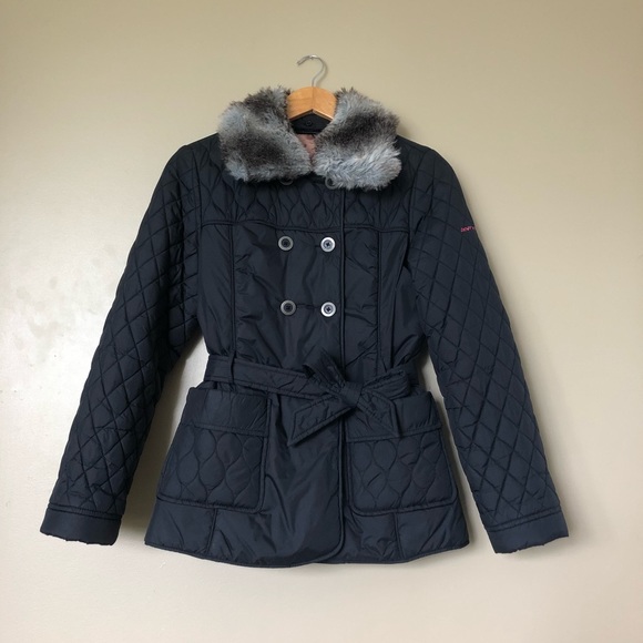 Dkny Jackets & Blazers - {DKNY} Active Black Faux Fur Quilted Puffer Jacket